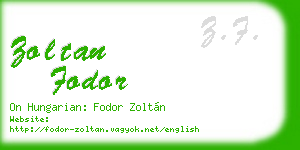 zoltan fodor business card